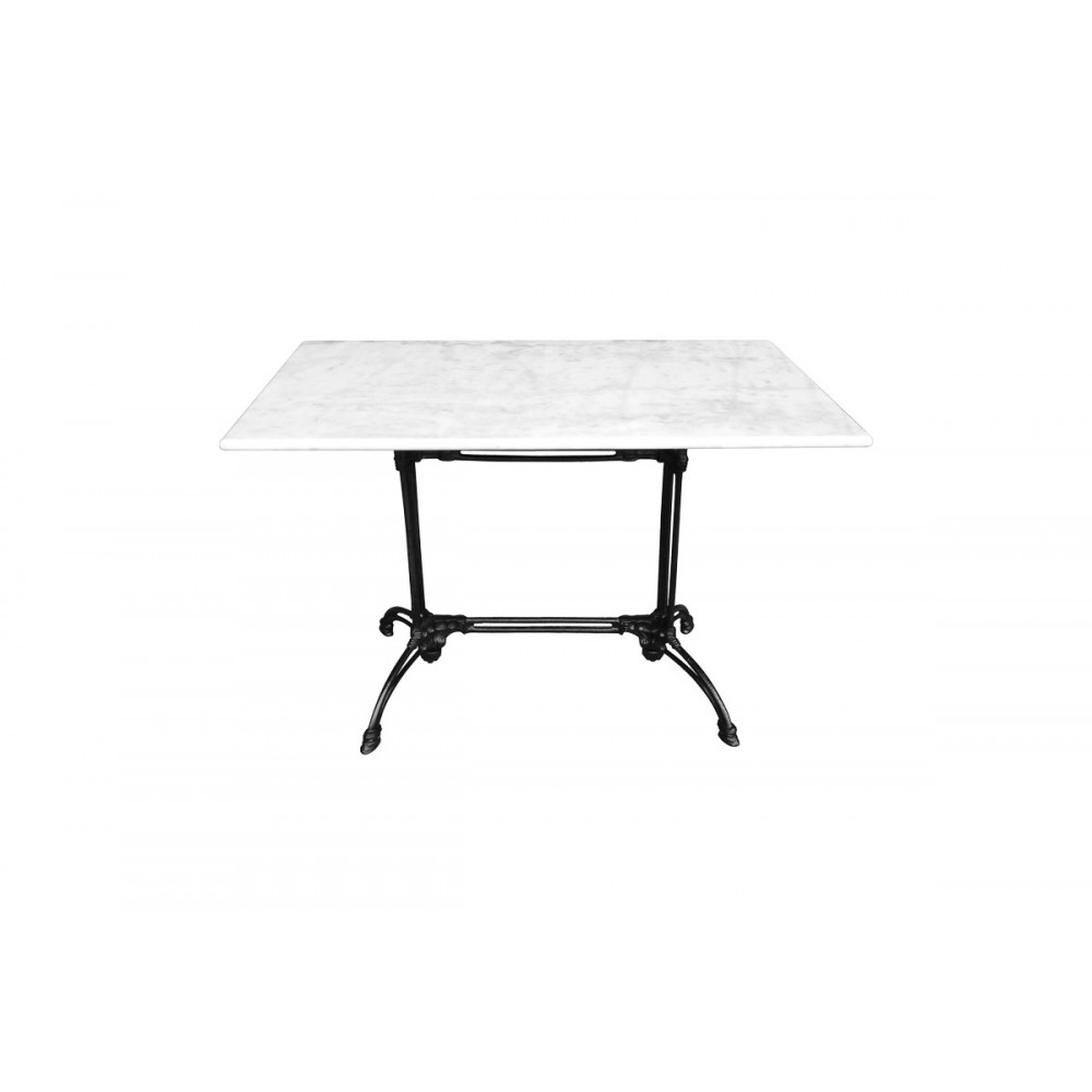 Τραπέζι "ZOSAL" από μάρμαρο/μαντέμι σε χρώμα λευκό/μαύρο 110x70x71.8