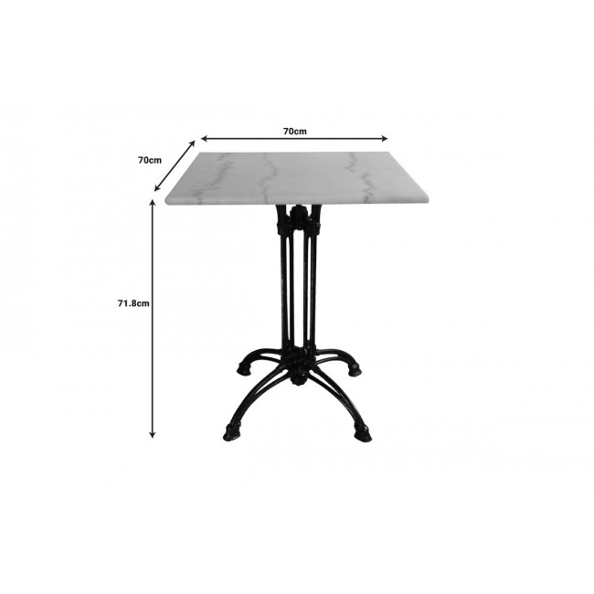 Τραπέζι "MARMOL" από μάρμαρο/μαντέμι σε χρώμα λευκό/μαύρο 70x70x71.8