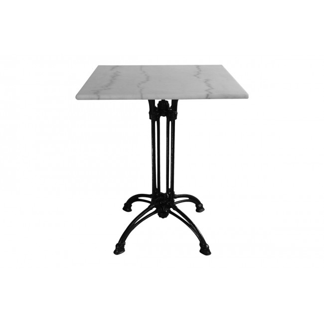 Τραπέζι "MARMOL" από μάρμαρο/μαντέμι σε χρώμα λευκό/μαύρο 70x70x71.8