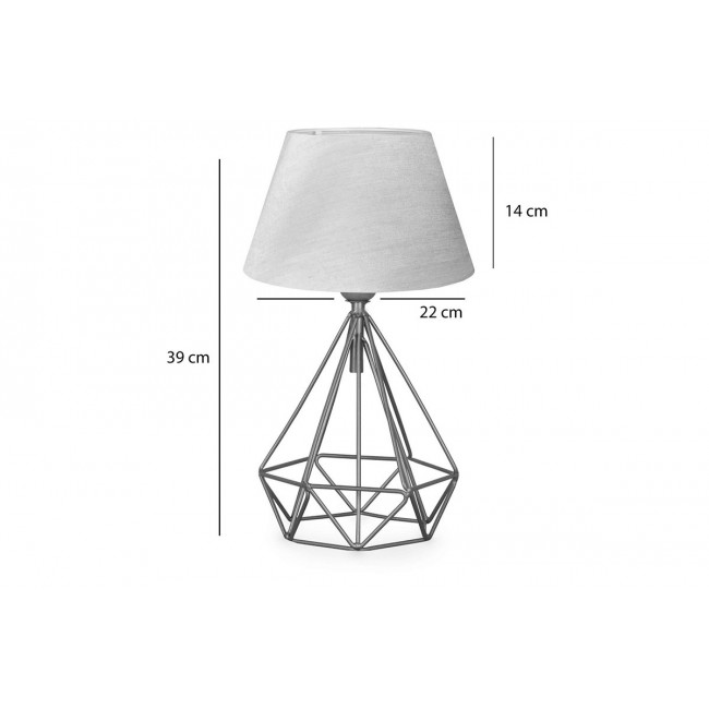 Επιτραπέζιο φωτιστικό "PWL-1080" από ύφασμα/μέταλλο σε χρώμα μπεζ/χρυσό Φ22x39