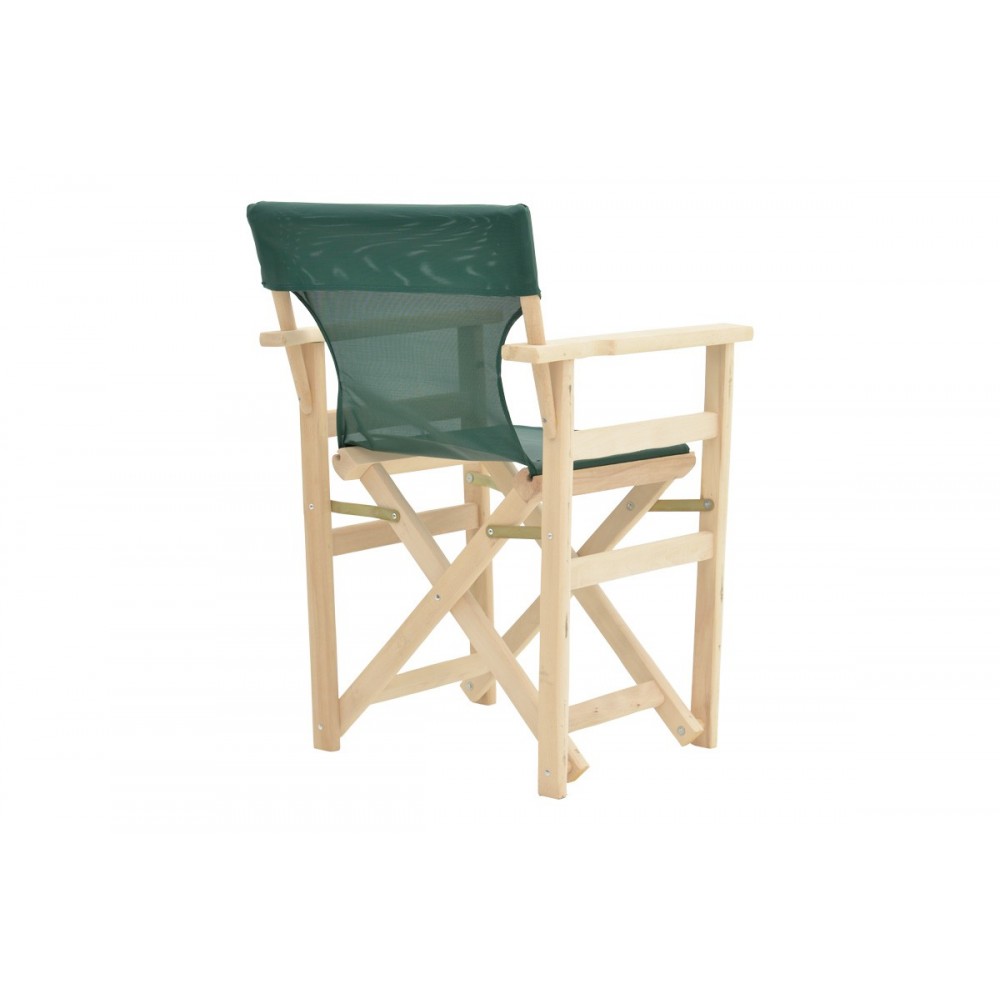 Πολυθρόνα σκηνοθέτη "KOMPA" από ξύλο άβαφο/πανί σε χρώμα κυπαρισσί 56.5x54x88