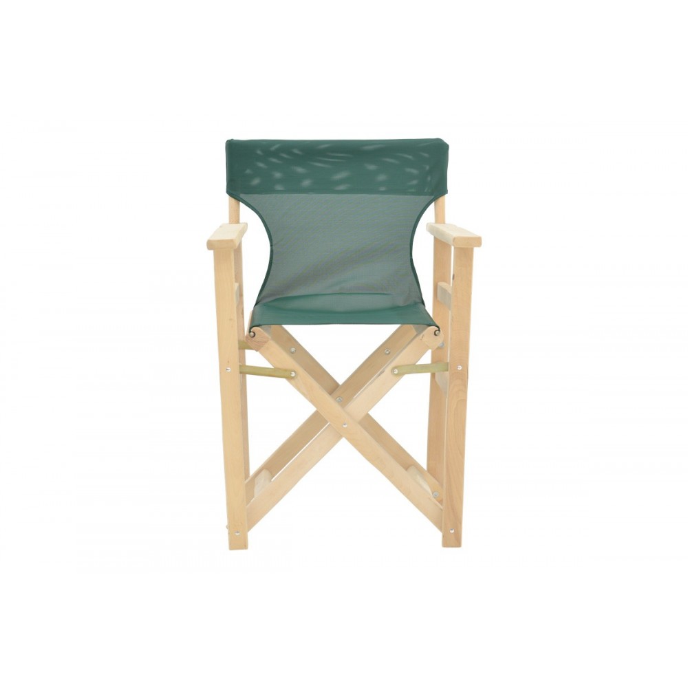 Πολυθρόνα σκηνοθέτη "KOMPA" από ξύλο άβαφο/πανί σε χρώμα κυπαρισσί 56.5x54x88