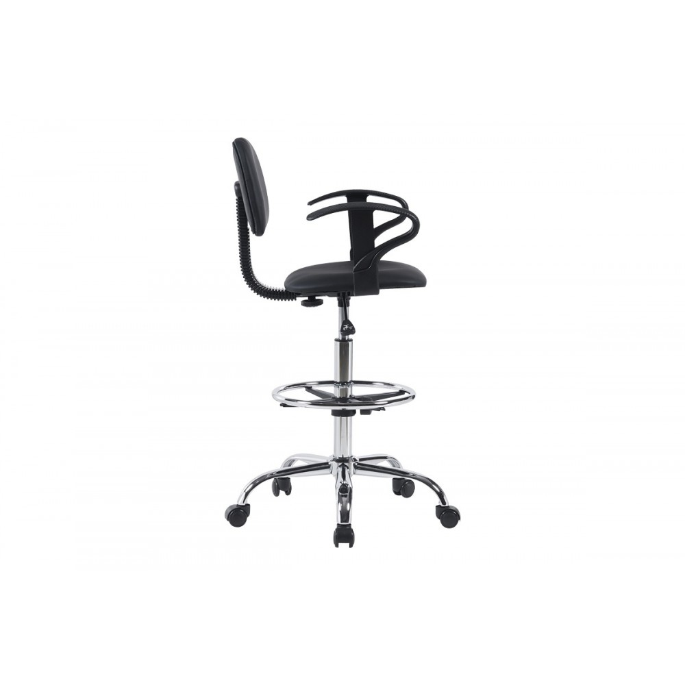 Καρέκλα ρεσεψιόν "ICINA I" από pu σε χρώμα μαύρο 58x54x102-123