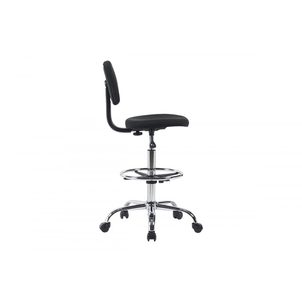 Καρέκλα ρεσεψιόν "ICINA I" από ύφασμα σε χρώμα μαύρο 58x54x102-123