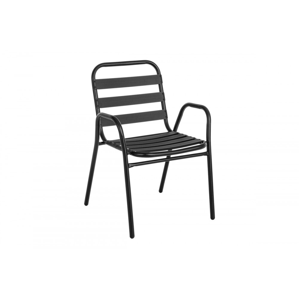 Tραπεζαρία 3τμ "SUSSIE-VERGO I" από μέταλλο/αλουμίνιο σε χρώμα μαύρο Φ60x70