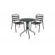 Tραπεζαρία 3τμ "SUSSIE-VERGO I" από μέταλλο/αλουμίνιο σε χρώμα μαύρο Φ60x70