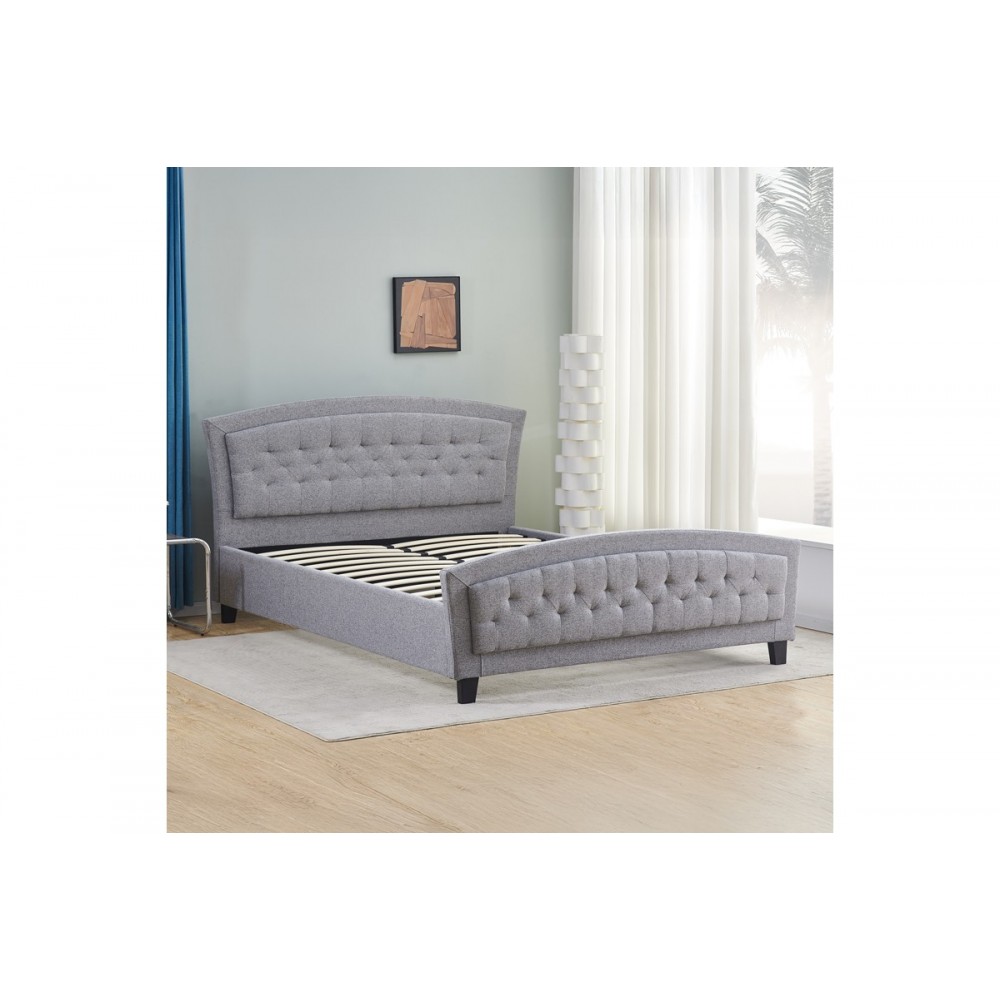 Κρεβάτι "CAMARO" από ύφασμα σε χρώμα γκρι 170x218x109