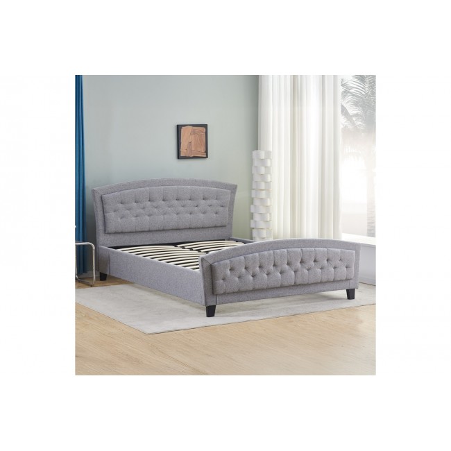 Κρεβάτι "CAMARO" από ύφασμα σε χρώμα γκρι 170x218x109