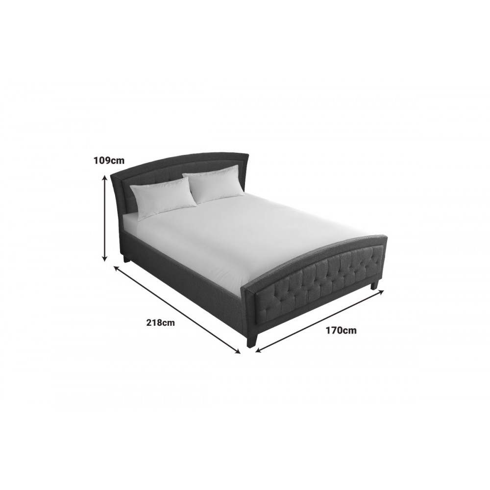 Κρεβάτι "CAMARO" από ύφασμα σε χρώμα ανθρακί 170x218x109