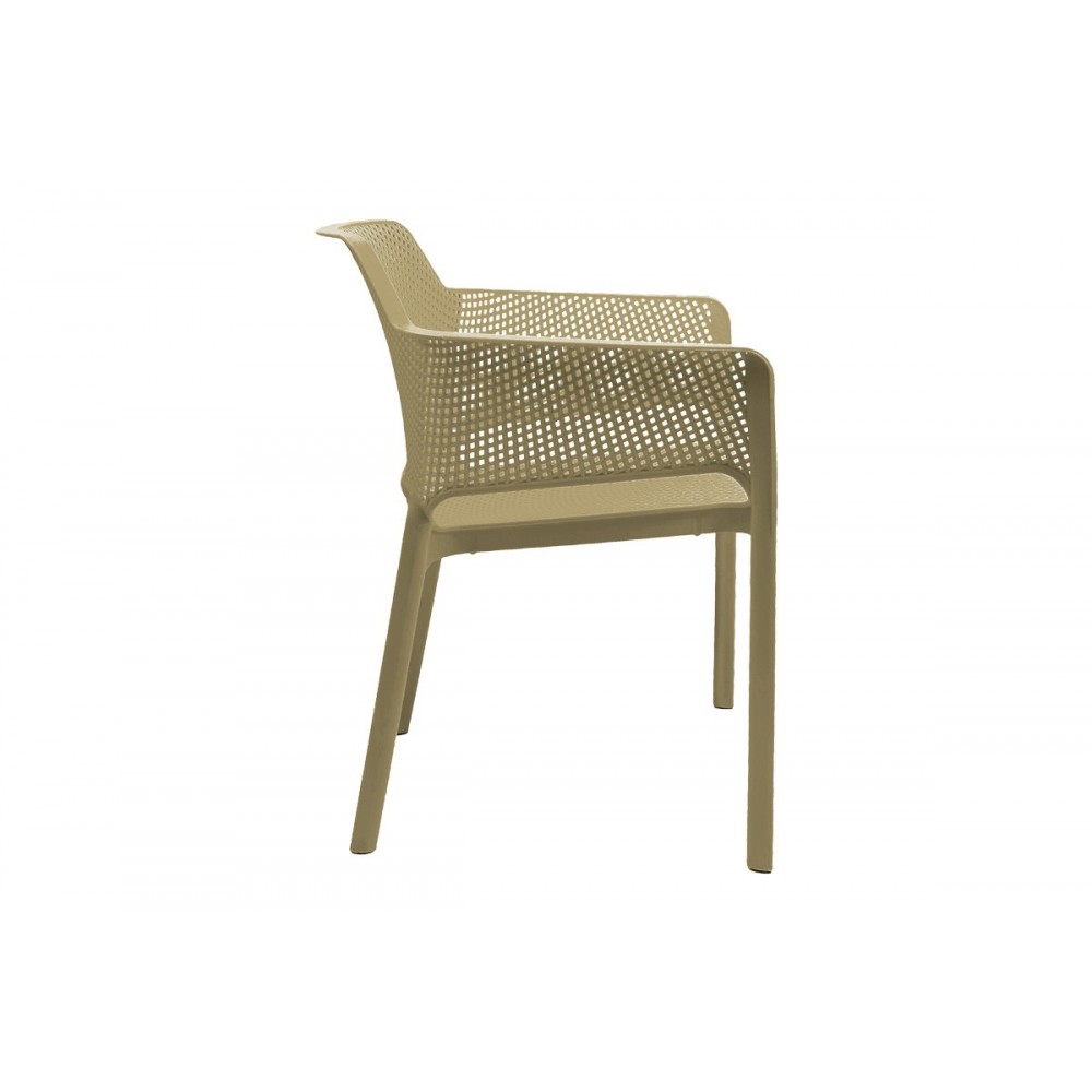 Πολυθρόνα "OVIEZ" από pp σε χρώμα καπουτσίνο 59x58x79