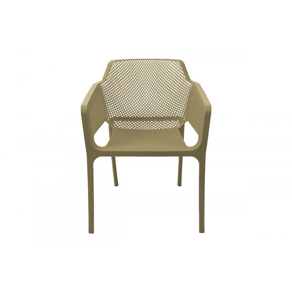 Πολυθρόνα "OVIEZ" από pp σε χρώμα καπουτσίνο 59x58x79