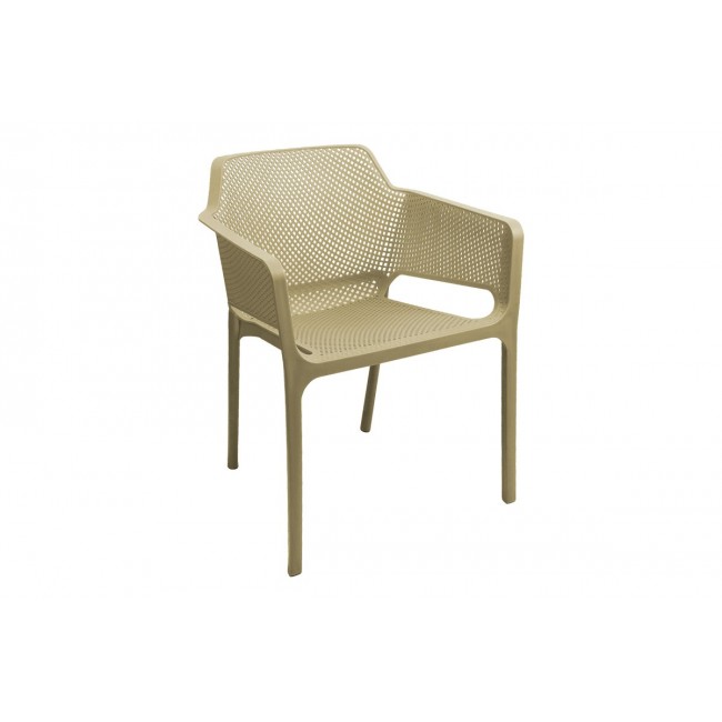 Πολυθρόνα "OVIEZ" από pp σε χρώμα καπουτσίνο 59x58x79