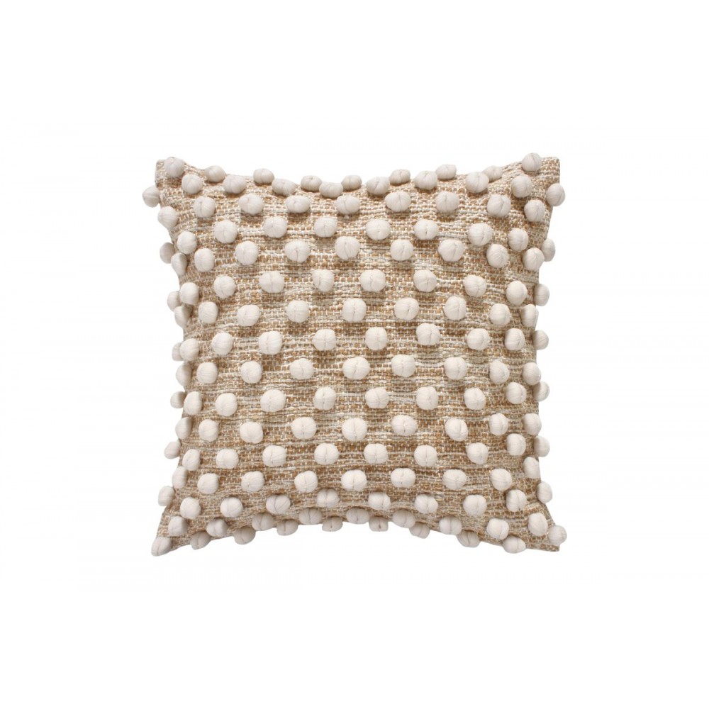 Μαξιλάρι "FINNE" βαμβακερό σε χρώμα μπεζ 45x45x2.5