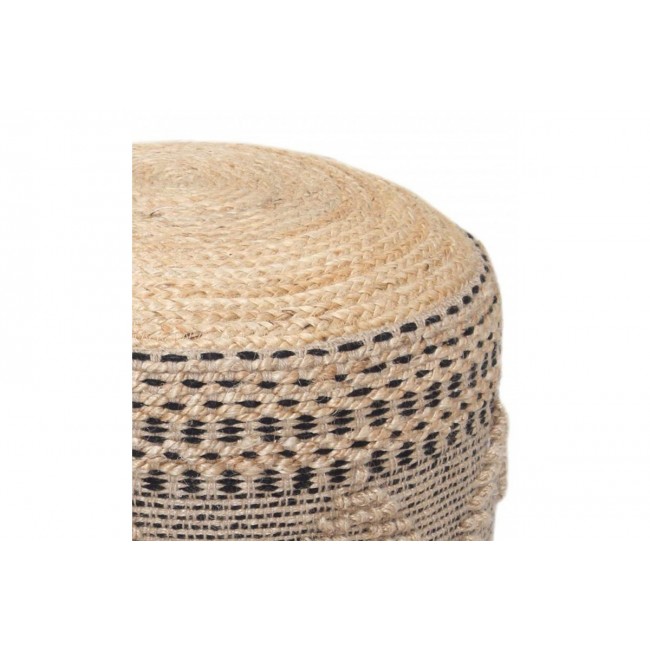 Σκαμπό-πουφ "BANGKU" από γιούτα/βαμβάκι σε χρώμα φυσικό Φ45x30