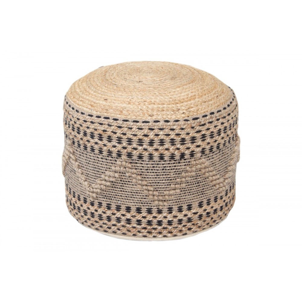 Σκαμπό-πουφ "BANGKU" από γιούτα/βαμβάκι σε χρώμα φυσικό Φ45x30