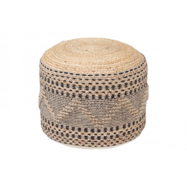 Σκαμπό-πουφ "BANGKU" από γιούτα/βαμβάκι σε χρώμα φυσικό Φ45x30