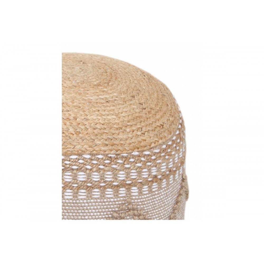 Σκαμπό-πουφ "PALLO" από γιούτα/βαμβάκι σε χρώμα φυσικό Φ40x30