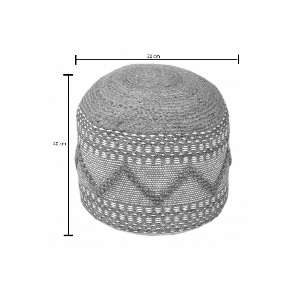Σκαμπό-πουφ "PALLO" από γιούτα/βαμβάκι σε χρώμα φυσικό Φ40x30