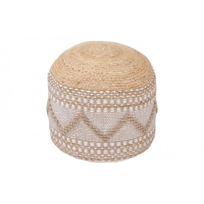 Σκαμπό-πουφ "PALLO" από γιούτα/βαμβάκι σε χρώμα φυσικό Φ40x30