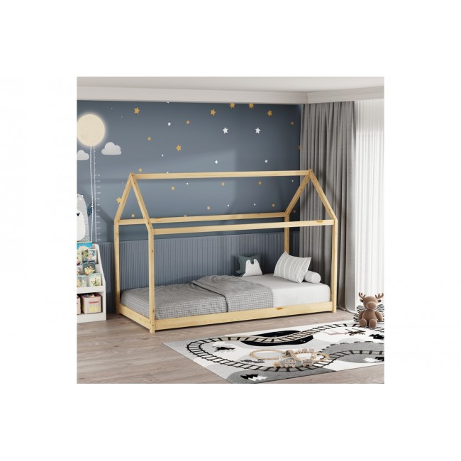 Παιδικό κρεβάτι "NINO" τ.montessori από ξύλο σε χρώμα φυσικό 196x97x140.5