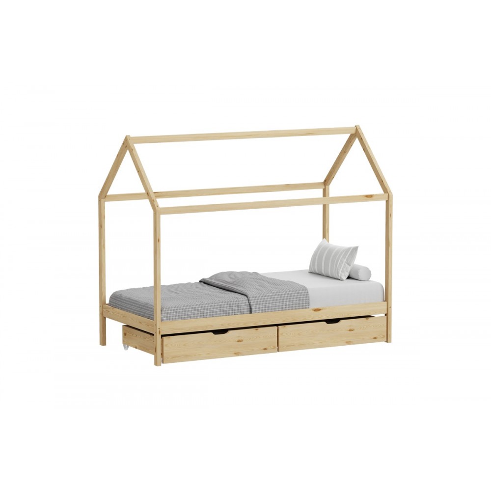 Παιδικό κρεβάτι "MELLIN" τ.montessori από ξύλο σε χρώμα φυσικό 196x97x160.5