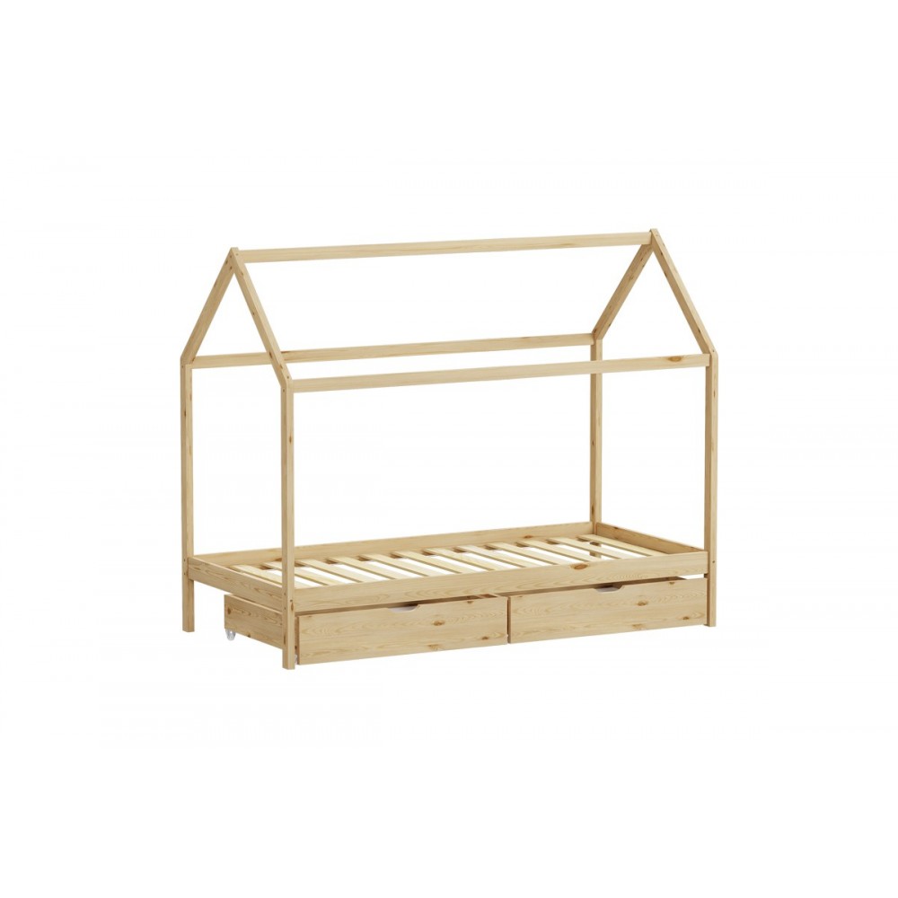 Παιδικό κρεβάτι "MELLIN" τ.montessori από ξύλο σε χρώμα φυσικό 196x97x160.5