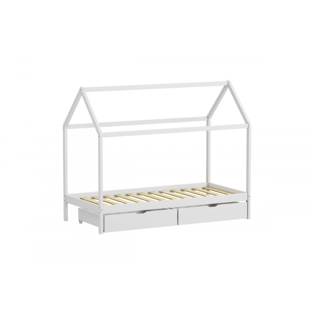 Παιδικό κρεβάτι "MELLIN" τ.montessori από ξύλο σε χρώμα λευκό 196x97x160.5