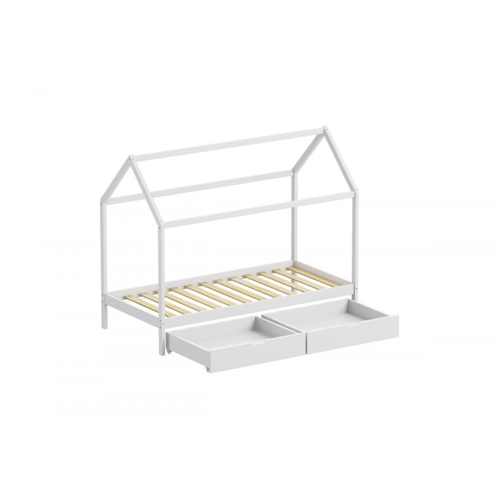 Παιδικό κρεβάτι "MELLIN" τ.montessori από ξύλο σε χρώμα λευκό 196x97x160.5