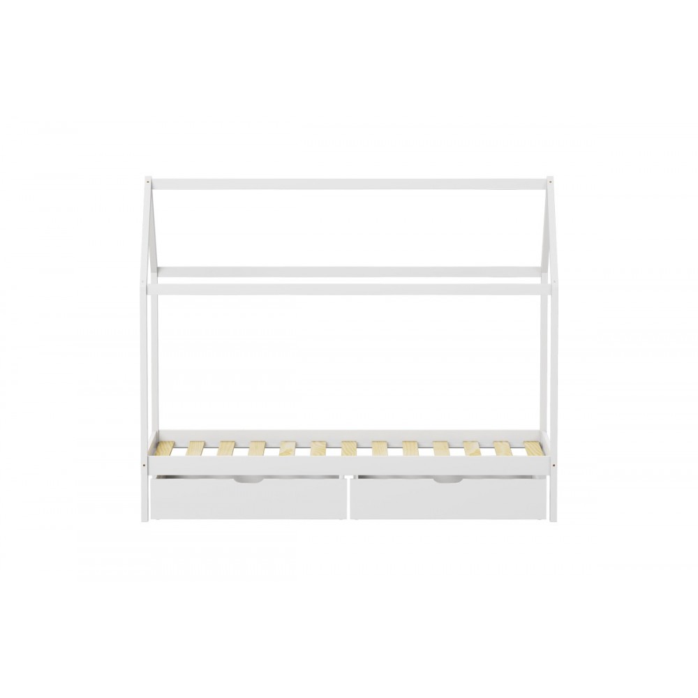 Παιδικό κρεβάτι "MELLIN" τ.montessori από ξύλο σε χρώμα λευκό 196x97x160.5