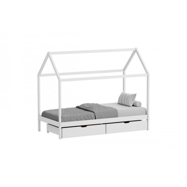 Παιδικό κρεβάτι "MELLIN" τ.montessori από ξύλο σε χρώμα λευκό 196x97x160.5