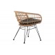 Πολυθρόνα "NAOKI" από pe rattan/μέταλλο σε χρώμα φυσικό/μαύρο 63x61x79