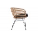 Πολυθρόνα "NAOKI" από pe rattan/μέταλλο σε χρώμα φυσικό/μαύρο 63x61x79