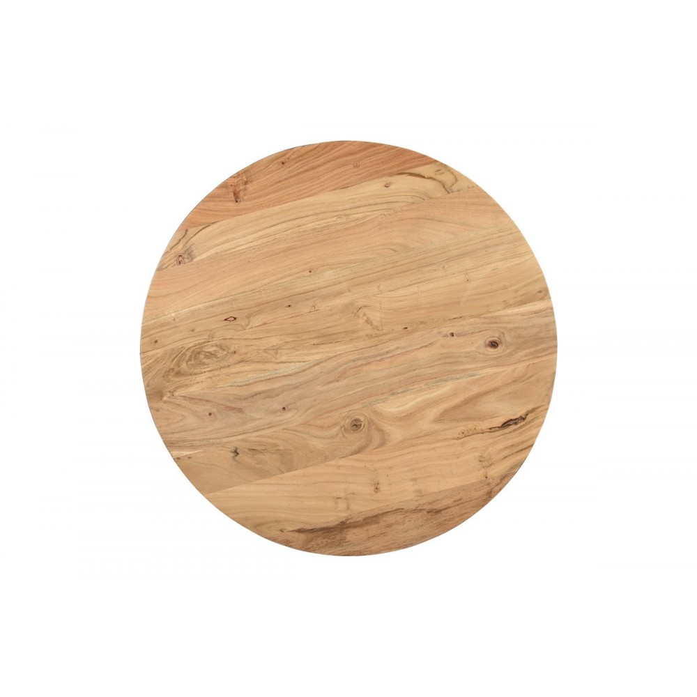 Τραπέζι σαλονιού "COFFELTY" από ξύλο/μέταλλο σε χρώμα φυσικό/λευκό Φ90x40