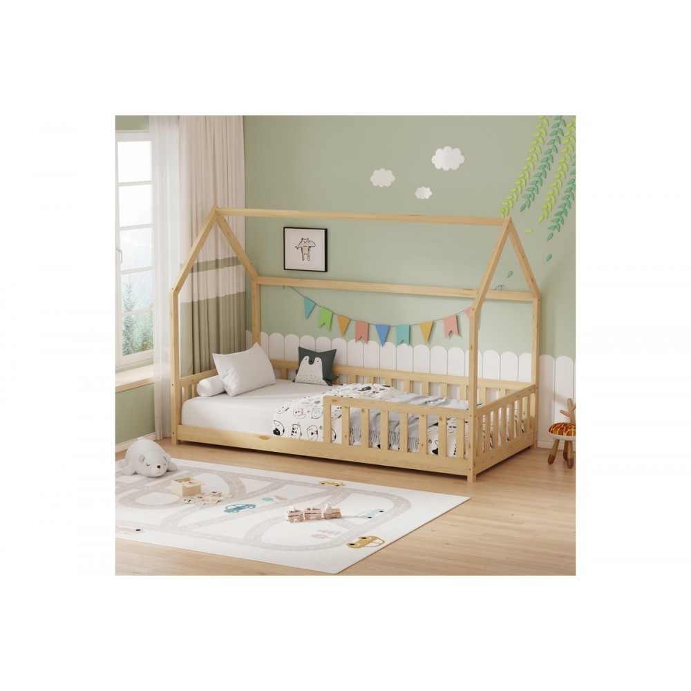 Παιδικό κρεβάτι "CALLAN" τ.montessori από ξύλο σε χρώμα φυσικό 196x97x140.5
