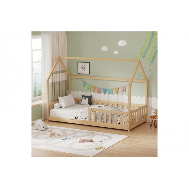 Παιδικό κρεβάτι "CALLAN" τ.montessori από ξύλο σε χρώμα φυσικό 196x97x140.5