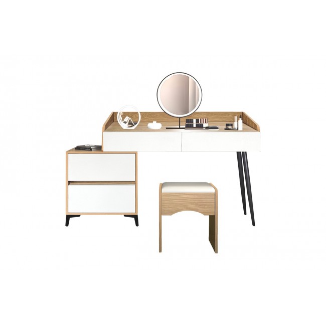 Τουαλέτα κρεβατοκάμαρας "GAMMON" από mdf σε χρώμα oak/λευκό 102x40x75