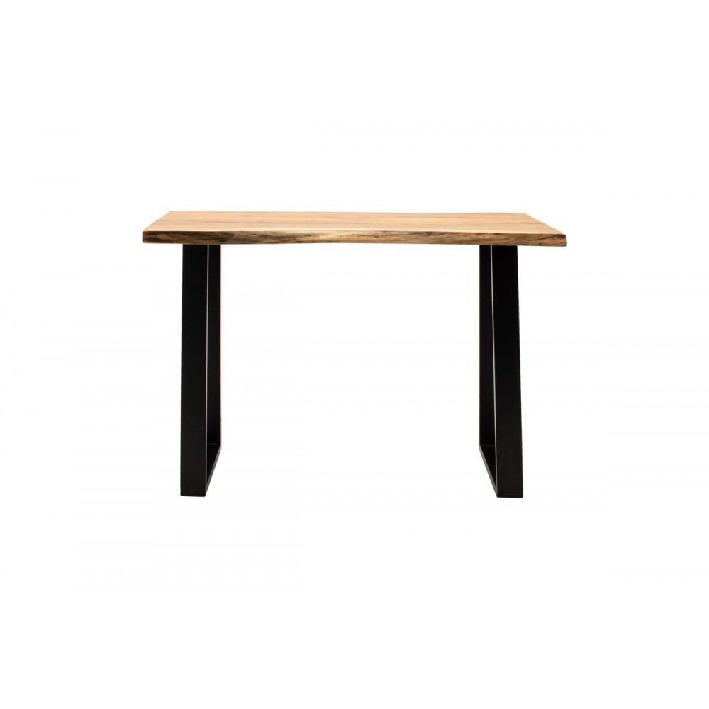 Τραπέζι "MILES" από ξύλο/μέταλλο σε χρώμα φυσικό/μαύρο 120x45x78