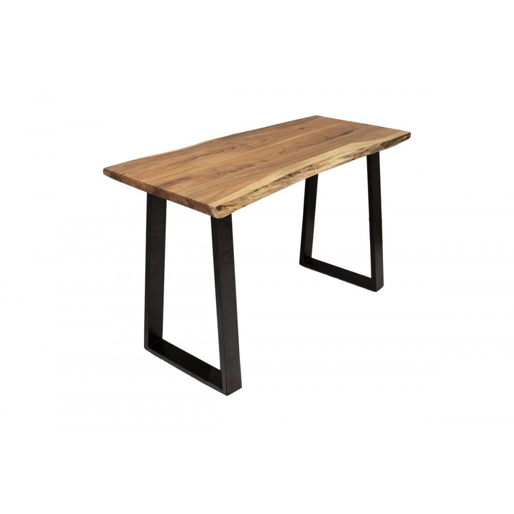 Τραπέζι "MILES" από ξύλο/μέταλλο σε χρώμα φυσικό/μαύρο 120x45x78