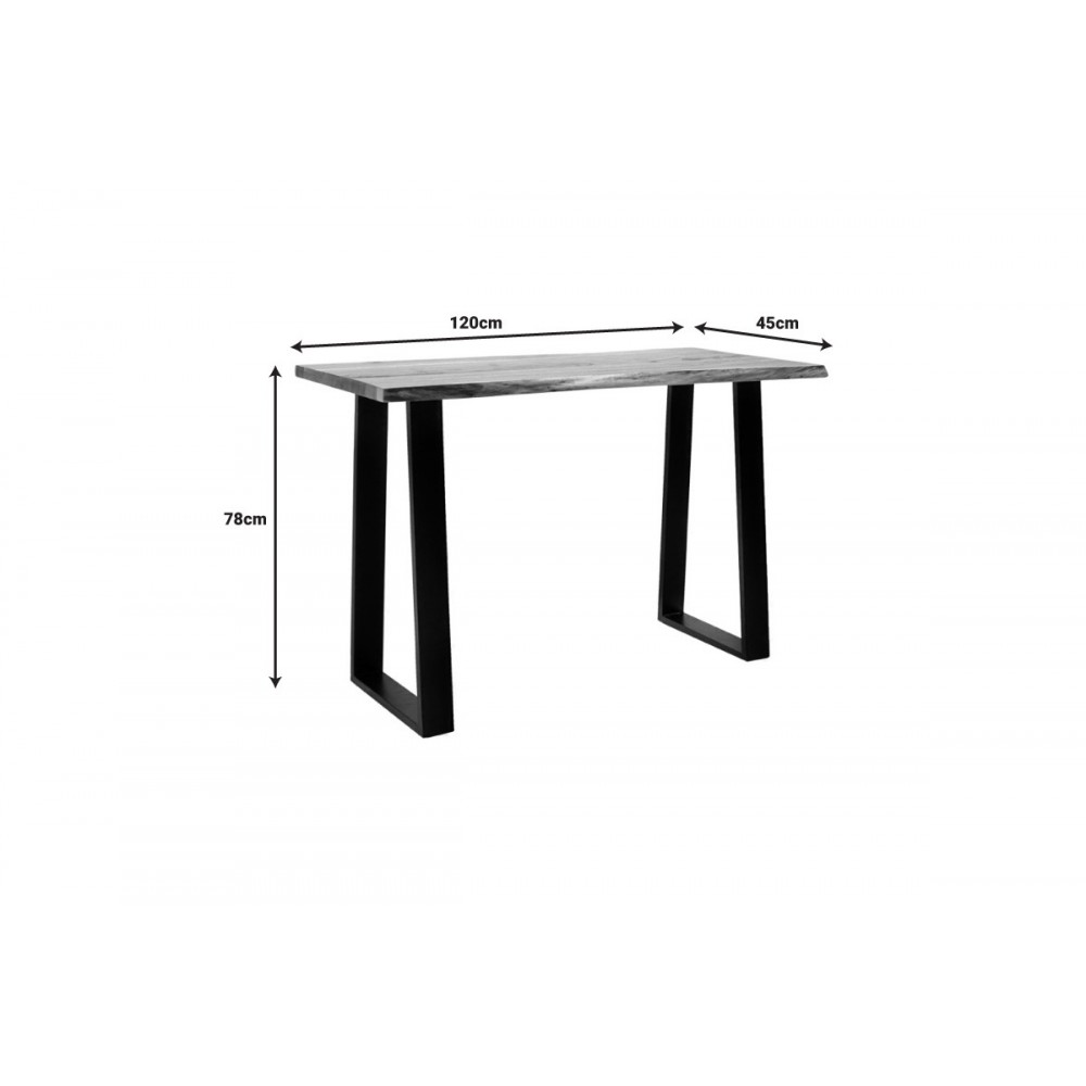 Τραπέζι "MILES" από ξύλο/μέταλλο σε χρώμα φυσικό/μαύρο 120x45x78