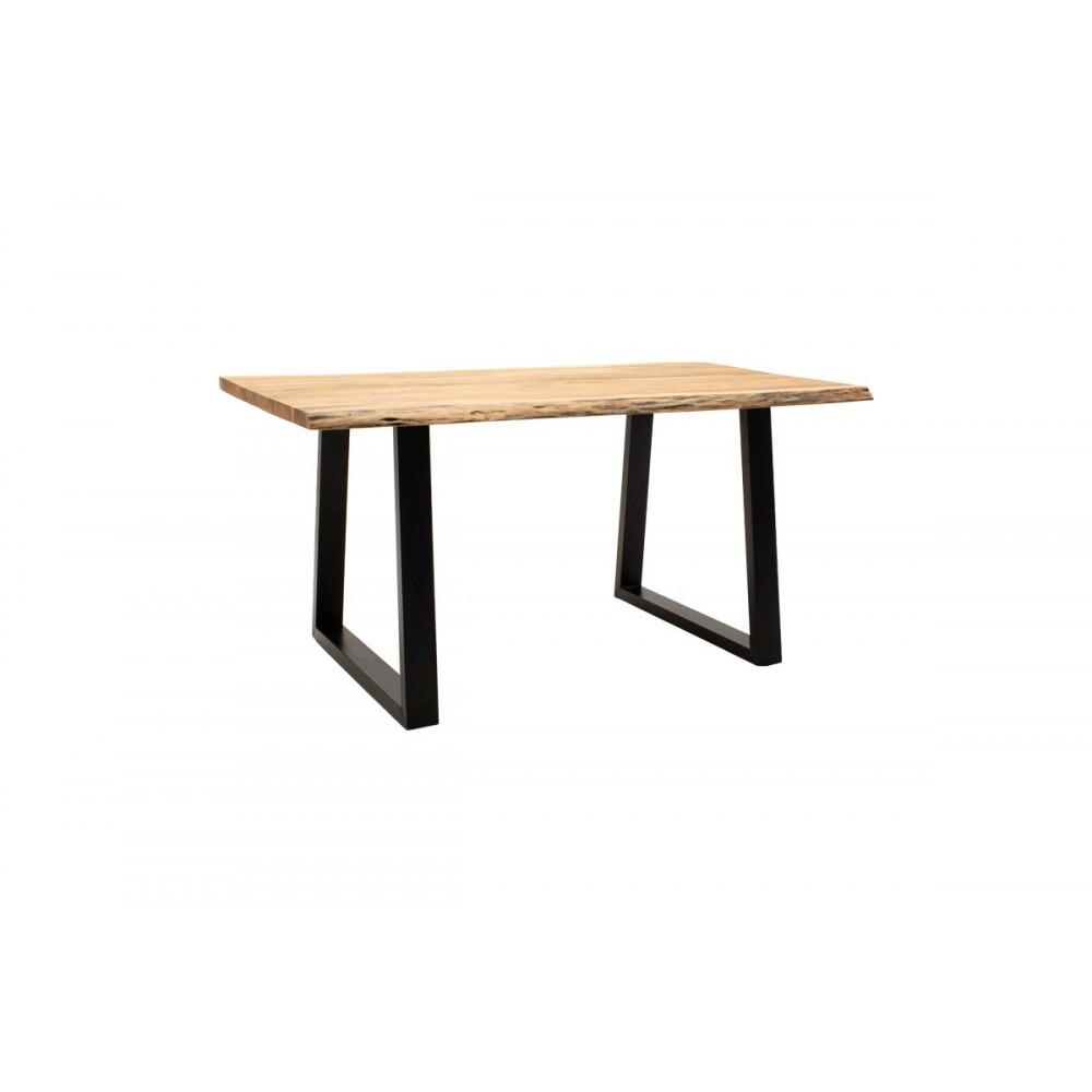 Τραπέζι "MILES" από ξύλο/μέταλλο σε χρώμα φυσικό/μαύρο 180x90x76