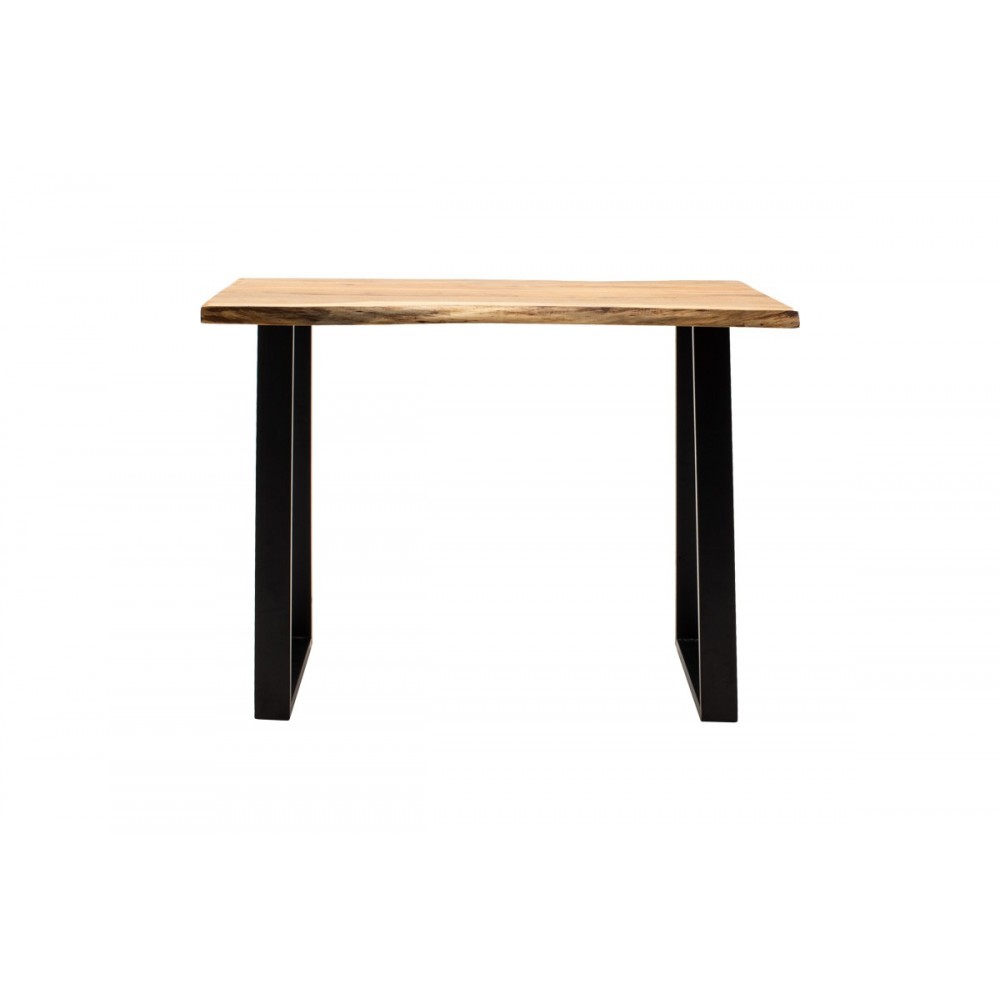 Τραπέζι μπαρ "MILES" από ξύλο/μέταλλο σε χρώμα φυσικό/μαύρο 120x53x97