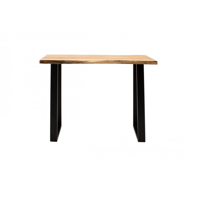 Τραπέζι μπαρ "MILES" από ξύλο/μέταλλο σε χρώμα φυσικό/μαύρο 120x53x97