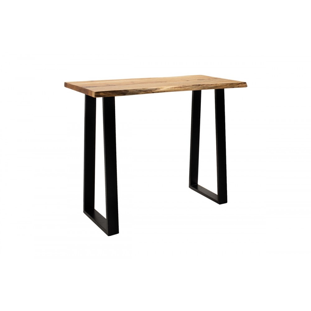 Τραπέζι μπαρ "MILES" από ξύλο/μέταλλο σε χρώμα φυσικό/μαύρο 120x53x97