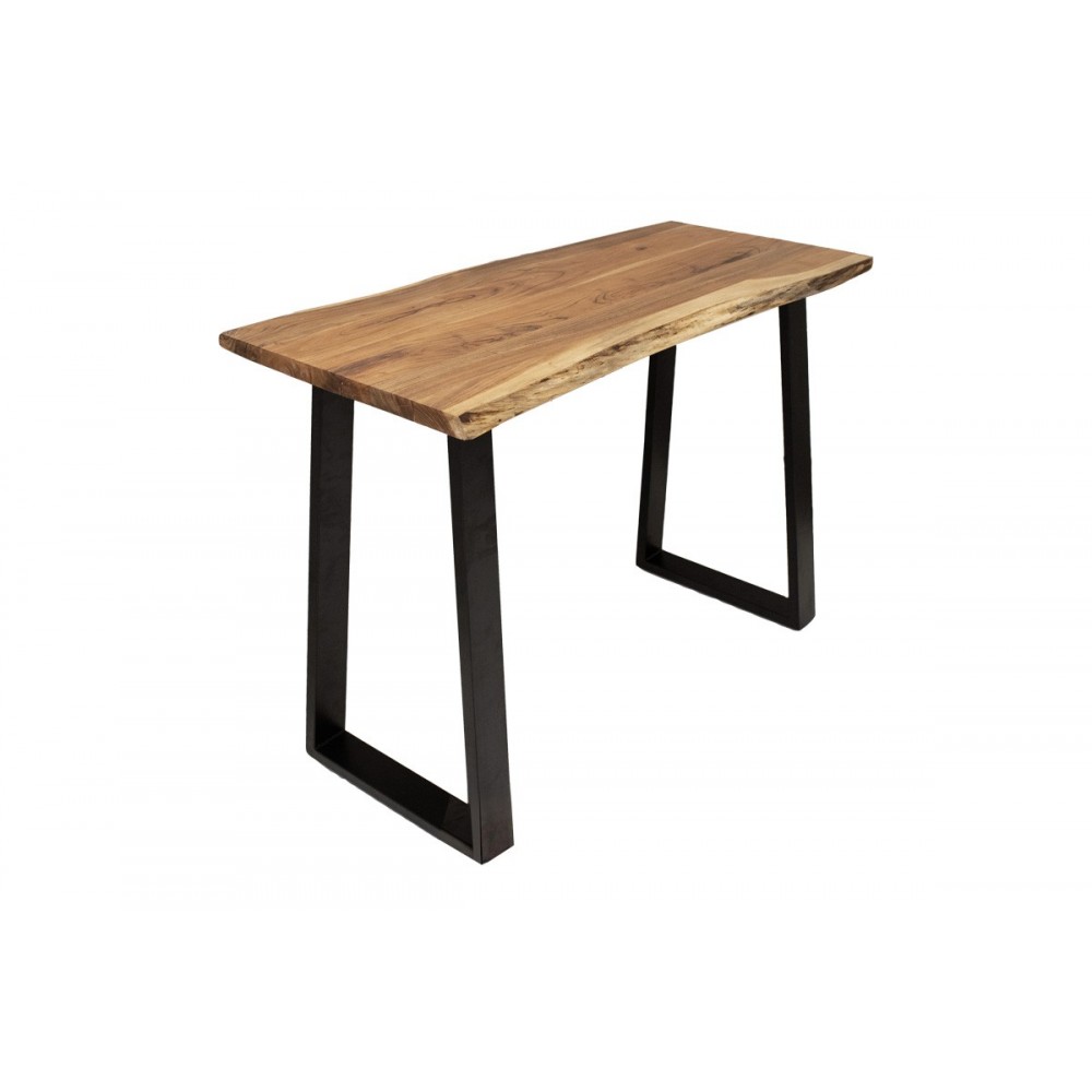 Τραπέζι μπαρ "MILES" από ξύλο/μέταλλο σε χρώμα φυσικό/μαύρο 120x53x97