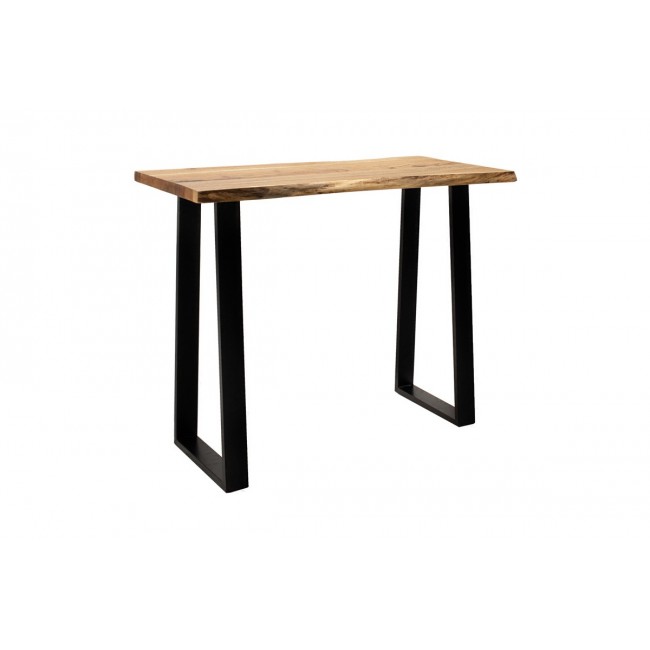 Τραπέζι μπαρ "MILES" από ξύλο/μέταλλο σε χρώμα φυσικό/μαύρο 120x53x97