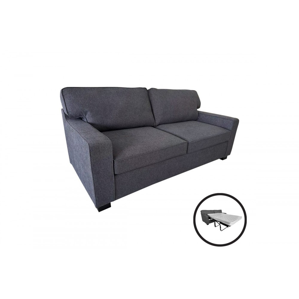 Καναπές-κρεβάτι "POLARIS" διθέσιος από ύφασμα σε χρώμα ανθρακί 181x91x83