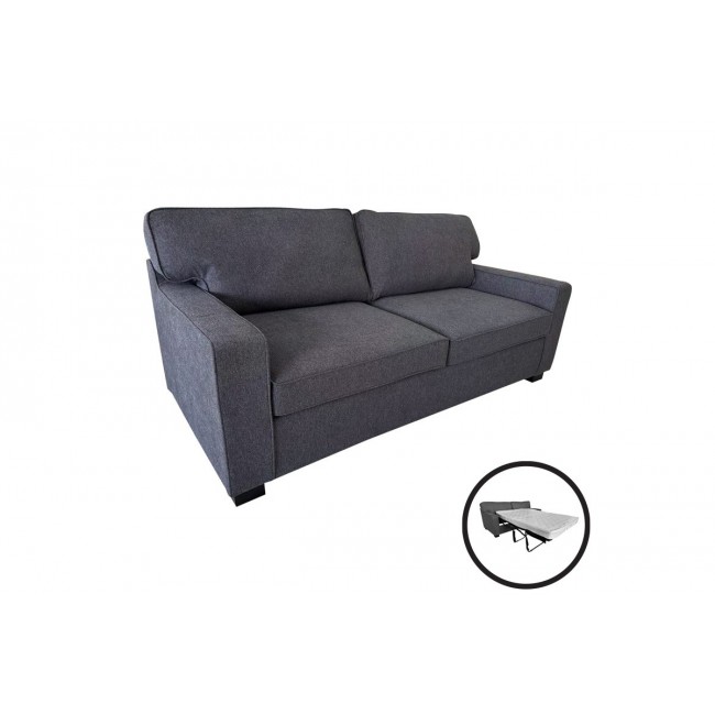 Καναπές-κρεβάτι "POLARIS" διθέσιος από ύφασμα σε χρώμα ανθρακί 181x91x83