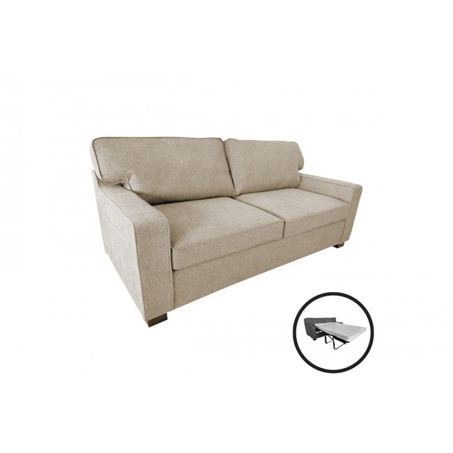 Καναπές-κρεβάτι "POLARIS" διθέσιος από ύφασμα σε χρώμα εκρού 181x91x83