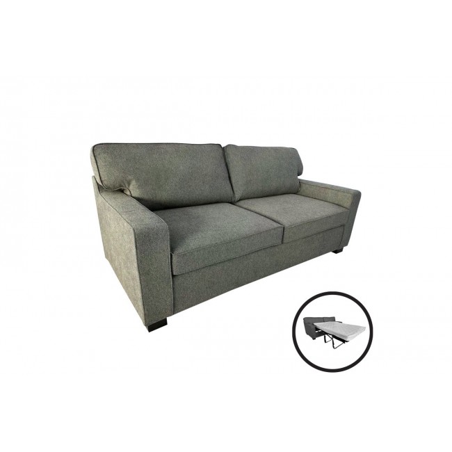 Καναπές-κρεβάτι "POLARIS" διθέσιος από ύφασμα σε χρώμα χακί 181x91x83