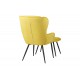 Πολυθρόνα με υποπόδιο "RUEDA" από βελούδο/μέταλλο σε χρώμα κίτρινο/μαύρο 71.5x66.5x99